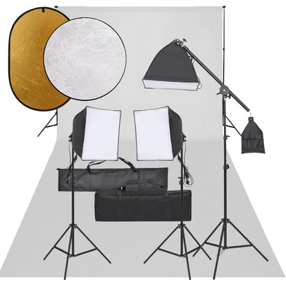 Kit per Studio Fotografico con Set Luci, Fondale e Riflettore - homemem39