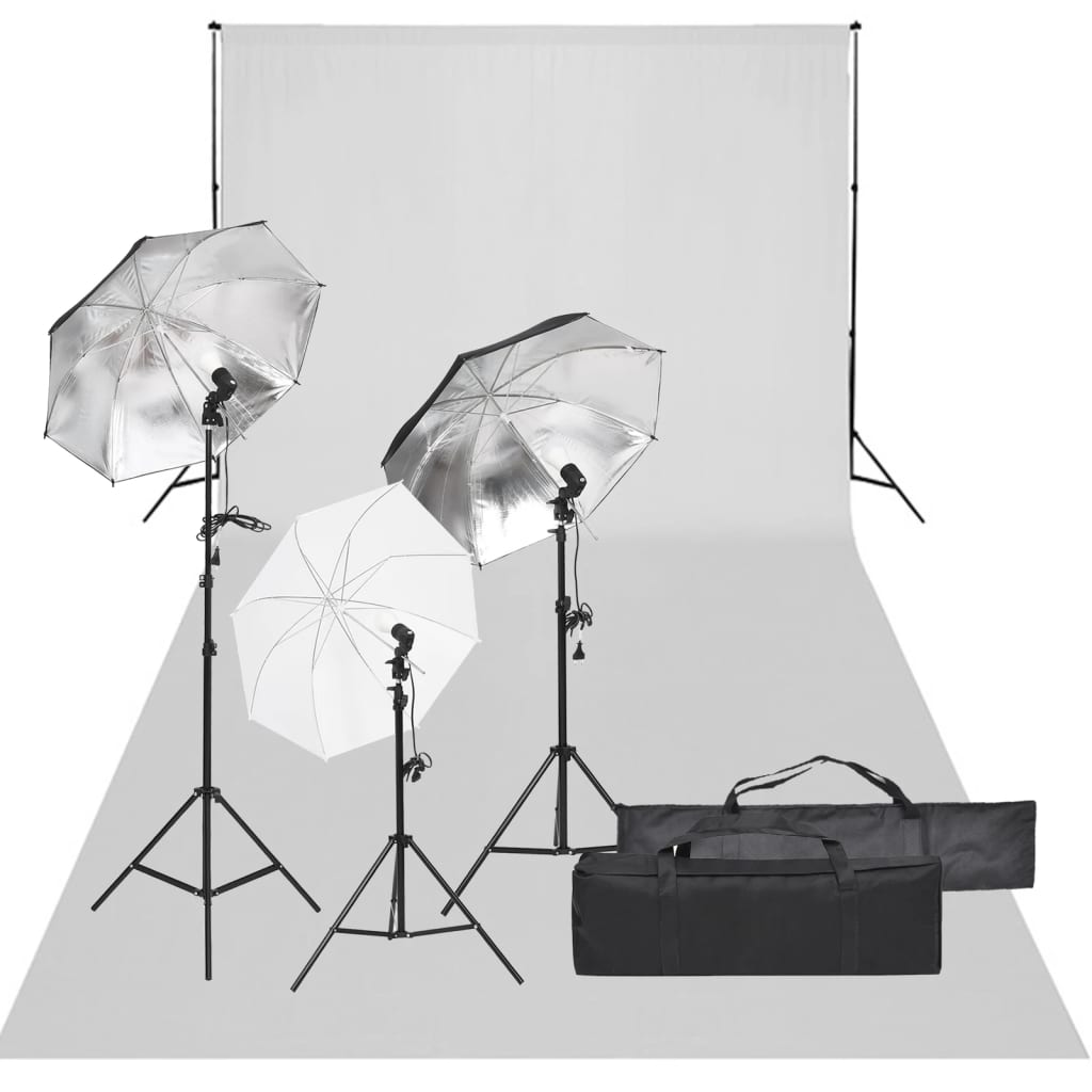 Kit per Studio Fotografico con Set di Luci e Fondale - homemem39