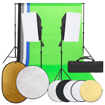 Kit per Studio Fotografico con Set Luci, Fondale e Riflettore - homemem39