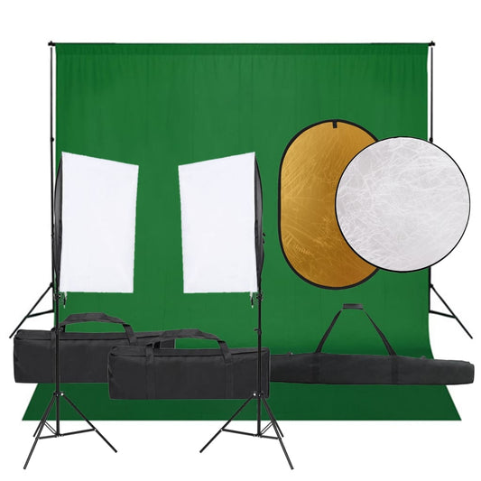 Kit per Studio Fotografico con Set Luci, Fondale e Riflettore - homemem39