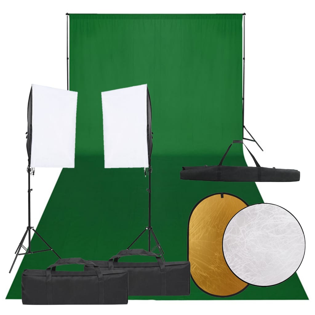 Kit per Studio Fotografico con Set Luci, Fondale e Riflettore - homemem39