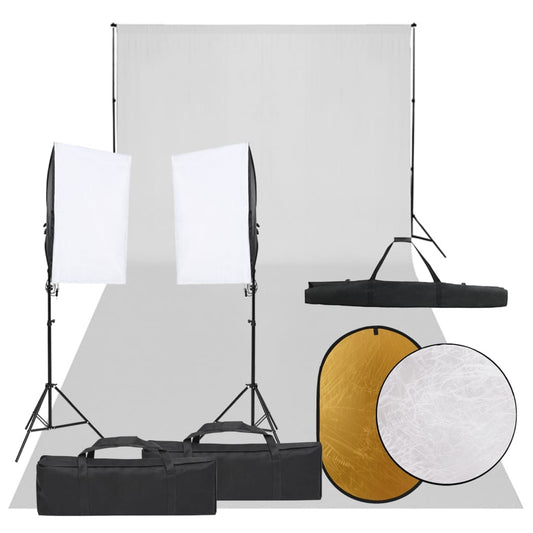 Kit per Studio Fotografico con Set Luci, Fondale e Riflettore - homemem39