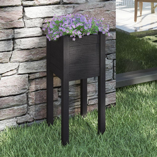 Fioriera da Giardino Nera 31x31x70 cm in Legno Massello di Pino - homemem39