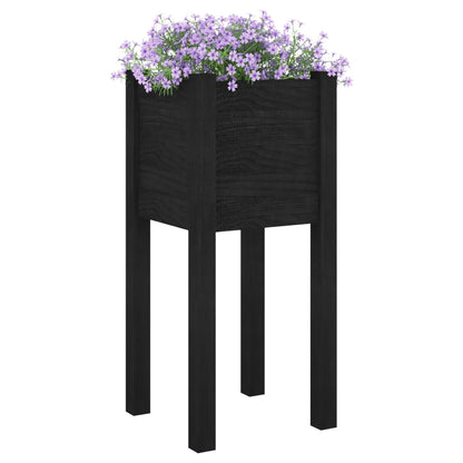 Fioriere da Giardino 2 pz Nere 31x31x70 cm in Legno di Pino - homemem39