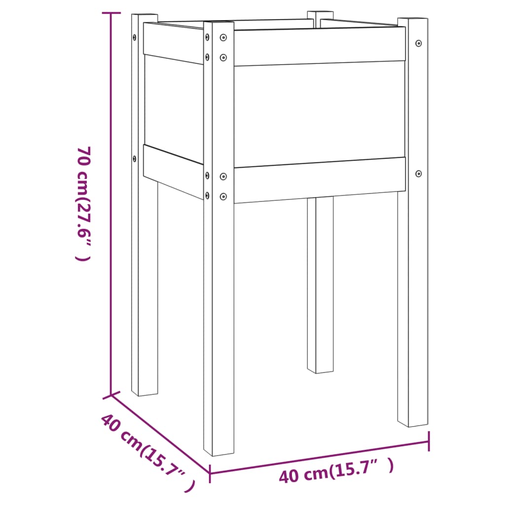 Fioriere da Giardino 2 pz 40x40x70 cm in Legno Massello di Pino - homemem39