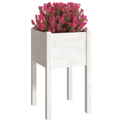 Fioriere da Giardino 2 pz Bianche 40x40x70 cm in Legno di Pino - homemem39