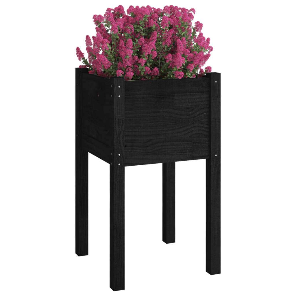 Fioriere da Giardino 2 pz Nere 40x40x70 cm in Legno di Pino - homemem39