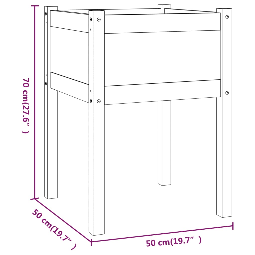 Fioriere da Giardino 2 pz 50x50x70 cm in Legno Massello di Pino - homemem39