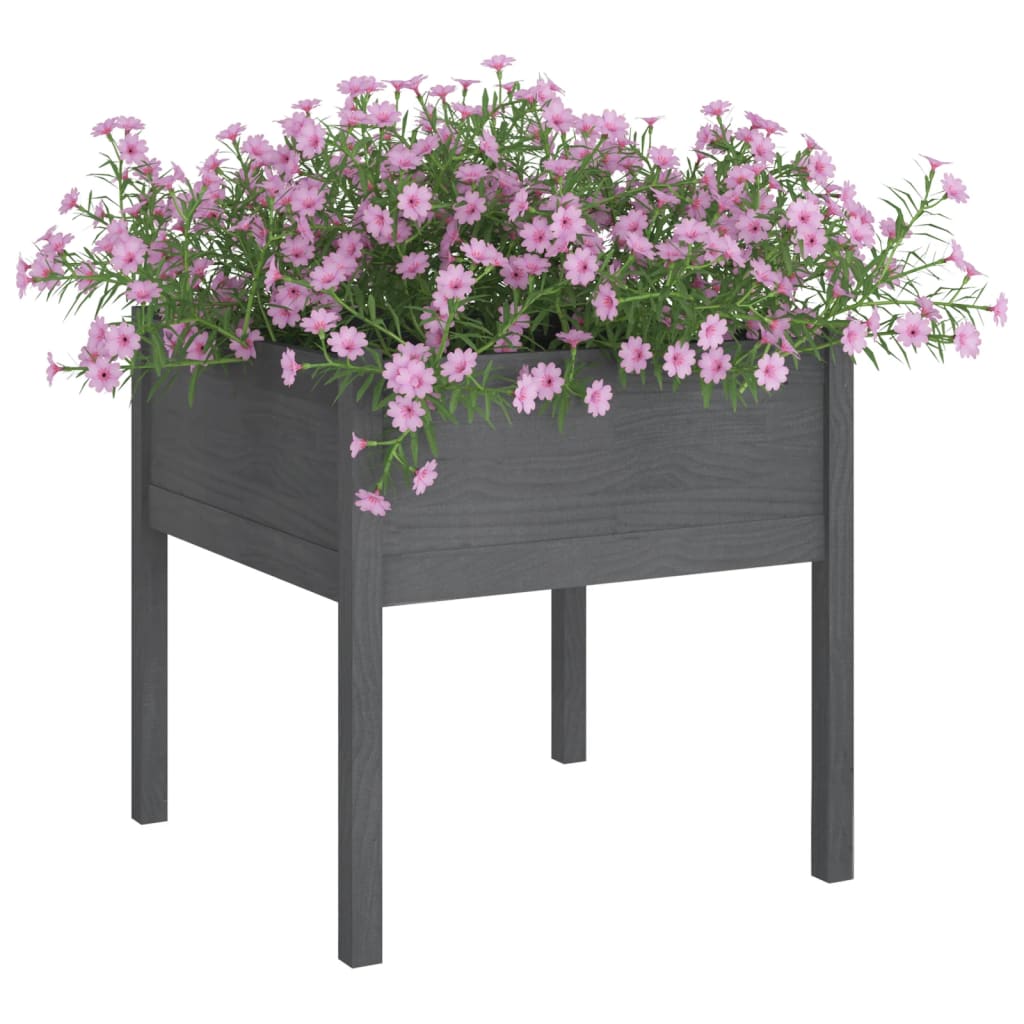 Fioriere da Giardino 2 pz Grigie 70x70x70 cm in Legno di Pino - homemem39