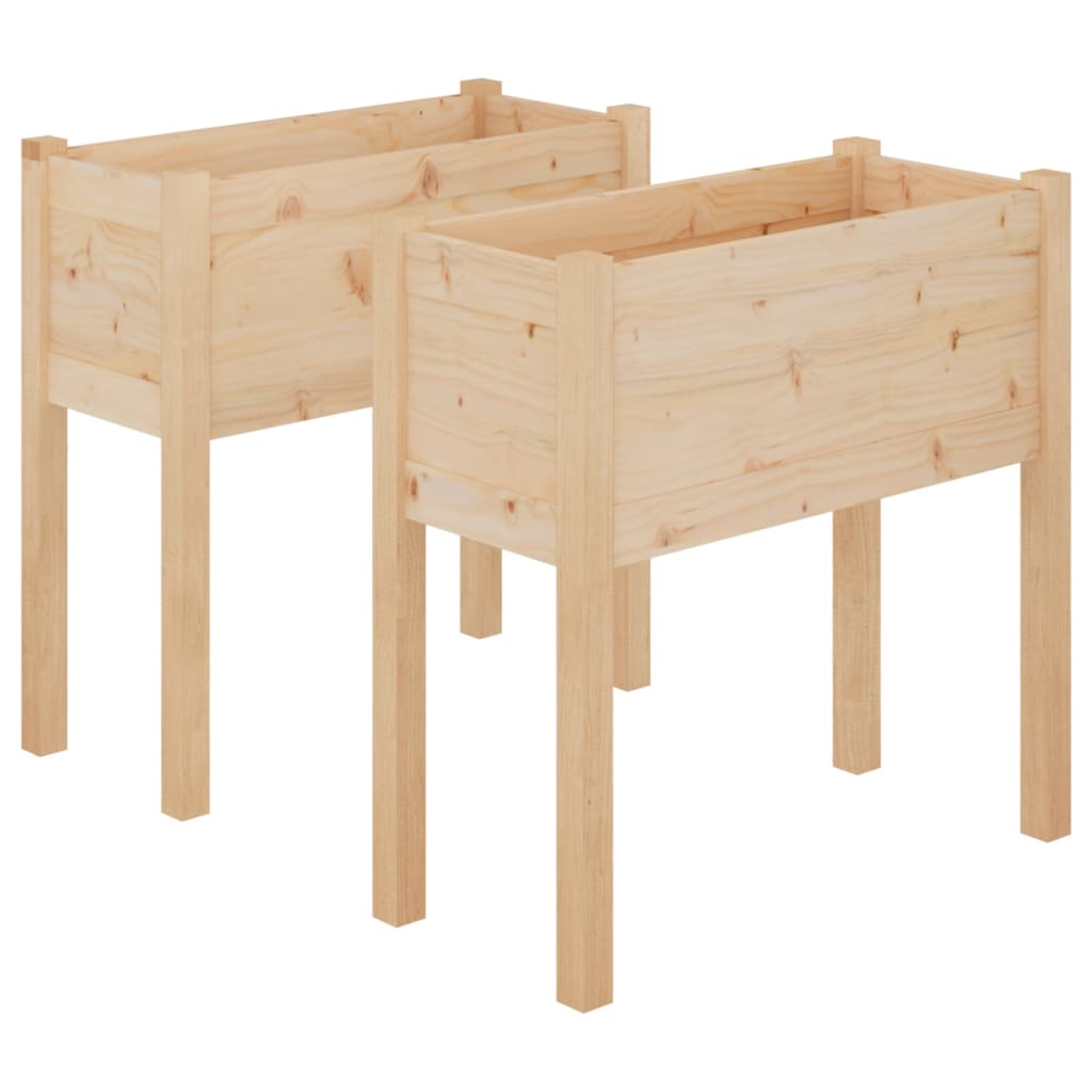 Fioriere da Giardino 2 pz 70x31x70 cm in Legno Massello di Pino - homemem39