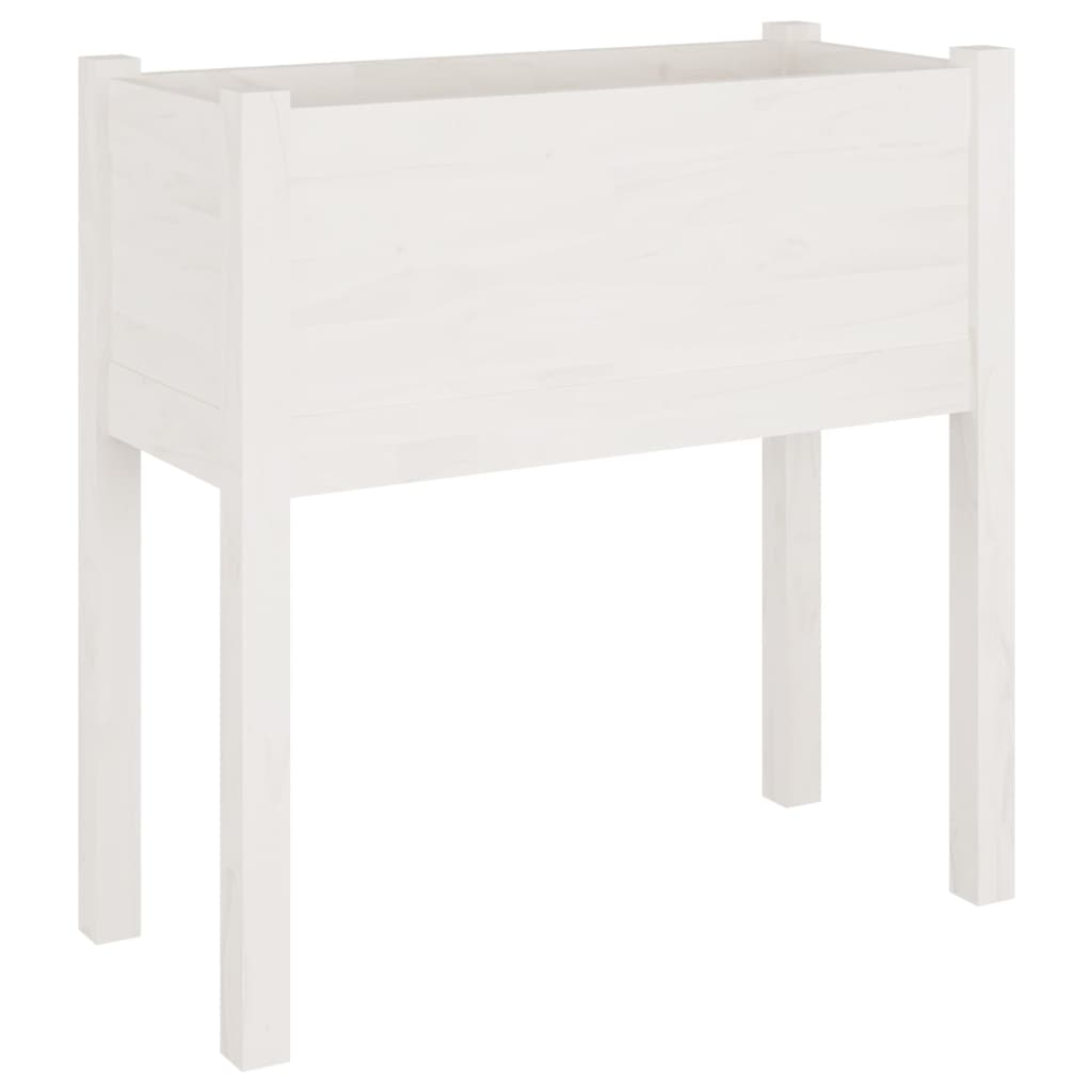 Fioriera da Giardino Bianca 70x31x70 cm Legno Massello di Pino - homemem39