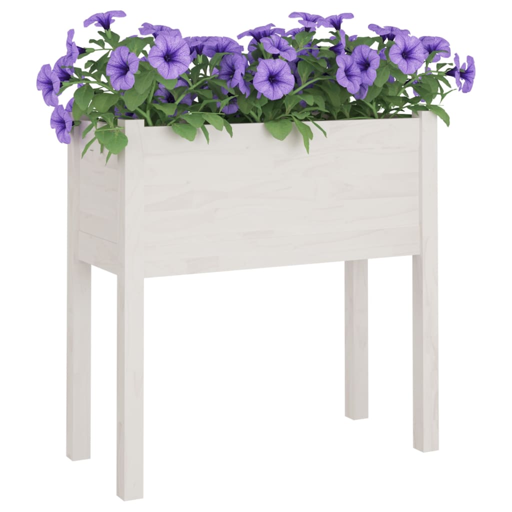 Fioriere da Giardino 2 pz Bianche 70x31x70 cm in Legno di Pino - homemem39