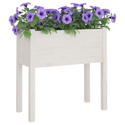 Fioriere da Giardino 2 pz Bianche 70x31x70 cm in Legno di Pino - homemem39