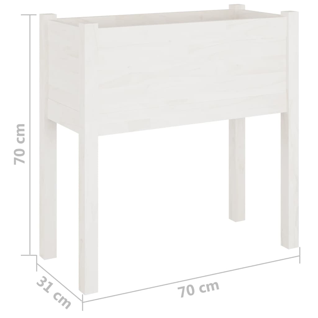 Fioriere da Giardino 2 pz Bianche 70x31x70 cm in Legno di Pino - homemem39