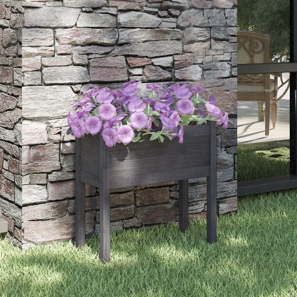 Fioriera da Giardino Grigia 70x31x70 cm Legno Massello di Pino - homemem39