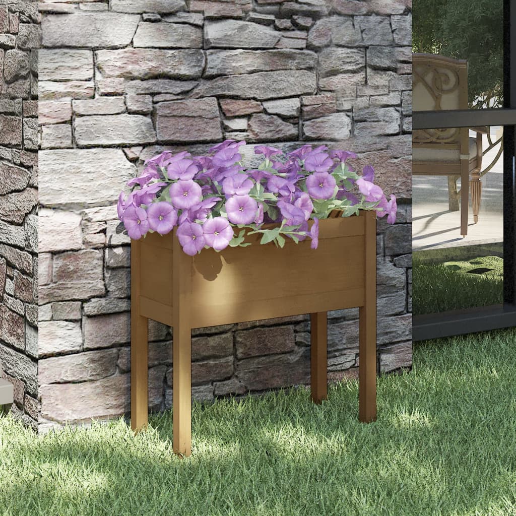 Fioriera da Giardino Miele 70x31x70 cm in Massello di Pino - homemem39