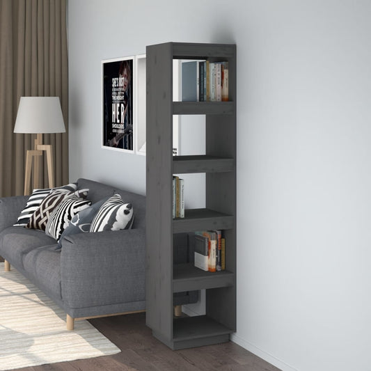 Libreria/Divisorio Grigio 40x35x167 cm in Legno Massello di Pino - homemem39