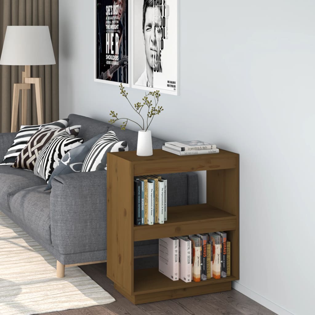 Libreria Marrone Miele 60x35x71 cm in Legno Massello di Pino - homemem39