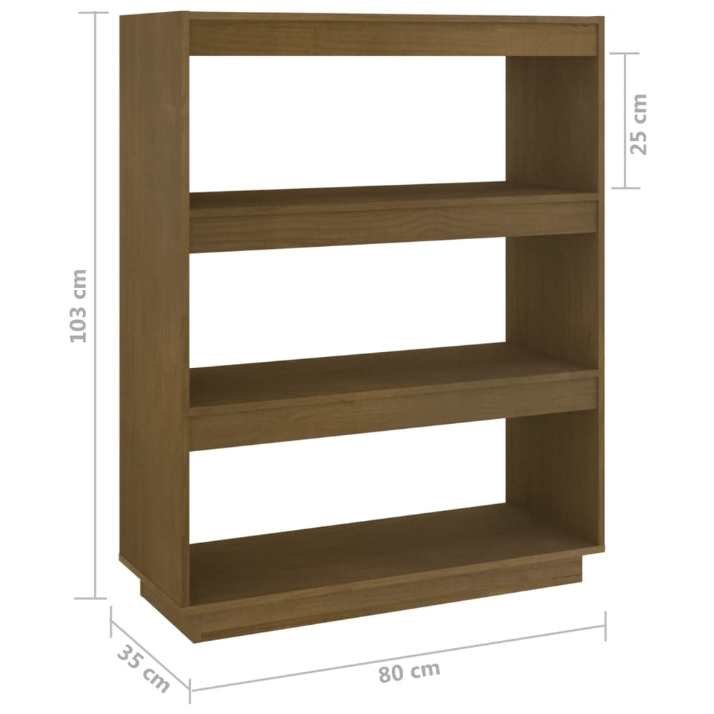 Libreria/Divisorio Miele 80x35x103 cm in Legno Massello di Pino - homemem39