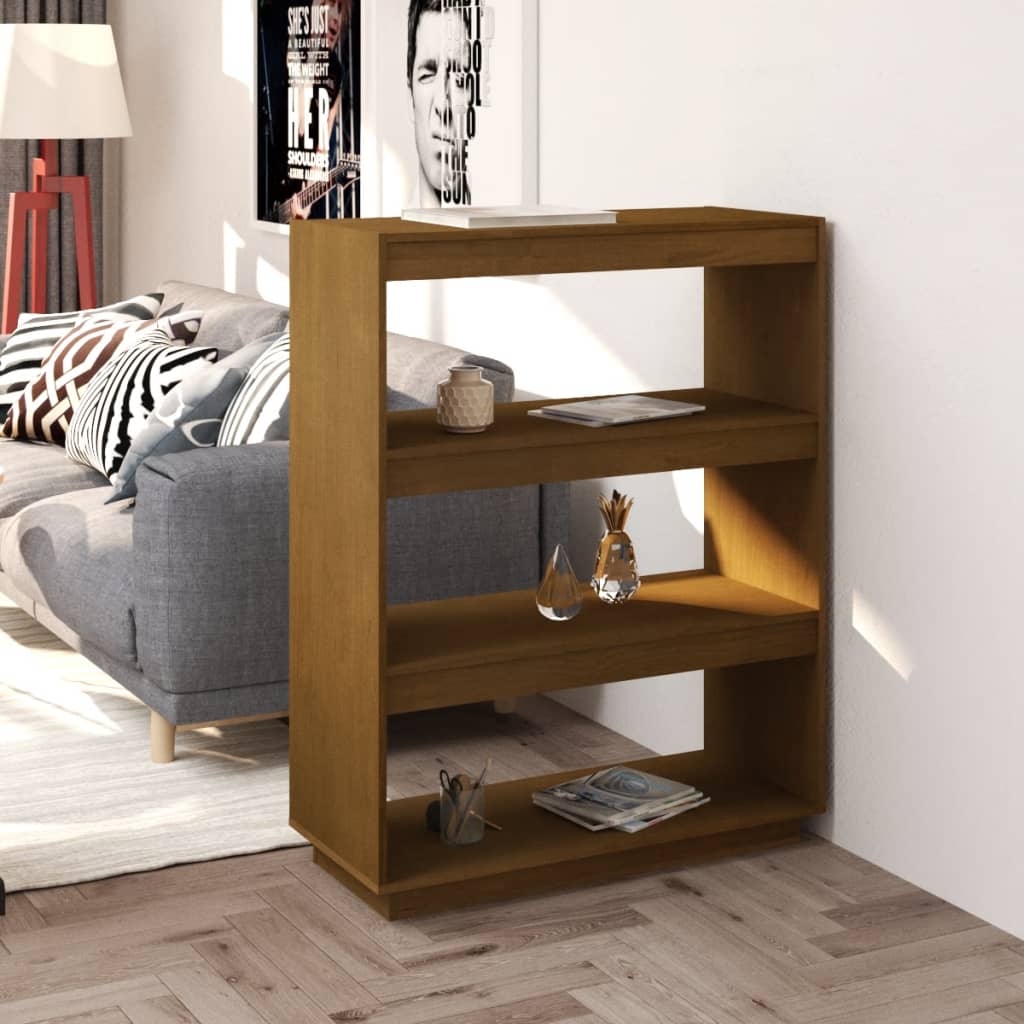 Libreria/Divisorio Miele 80x35x103 cm in Legno Massello di Pino - homemem39