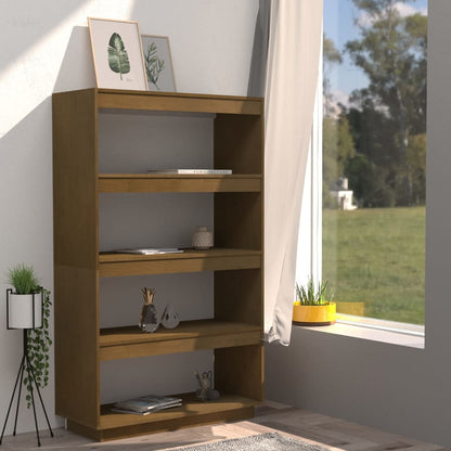 Libreria/Divisorio Marrone Miele 80x35x135 cm in Legno di Pino - homemem39