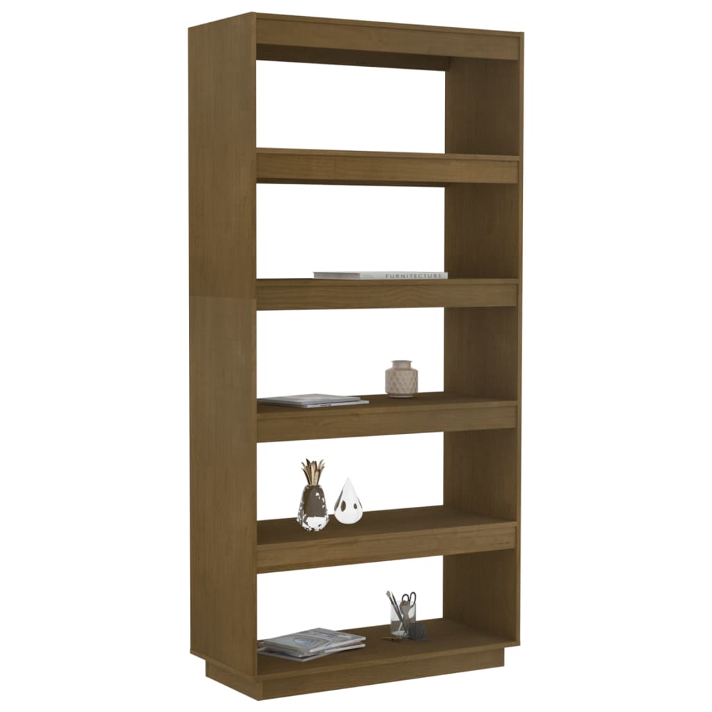 Libreria/Divisorio Marrone Miele 80x35x167 cm in Legno di Pino - homemem39