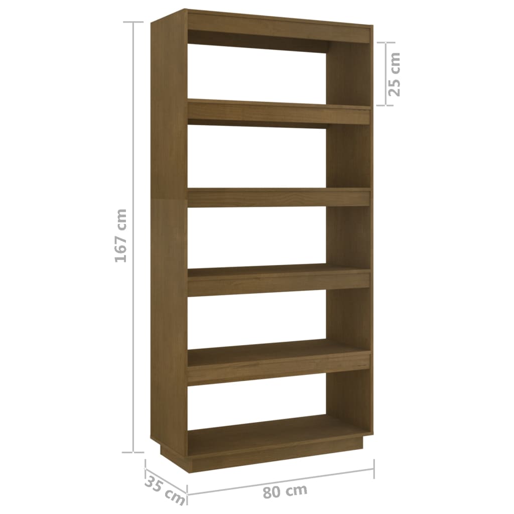 Libreria/Divisorio Marrone Miele 80x35x167 cm in Legno di Pino - homemem39