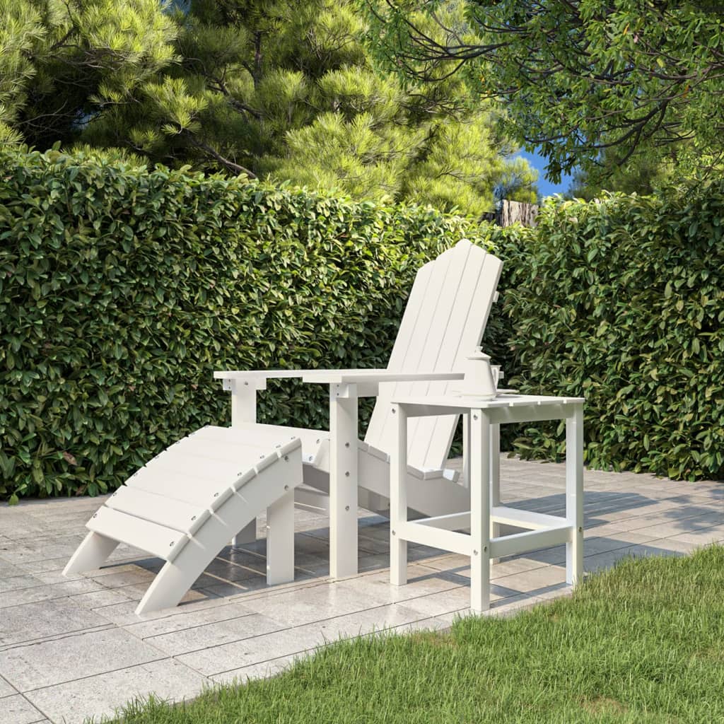 Tavolo da Giardino Adirondack Bianco 38x38x46 cm HDPE - homemem39