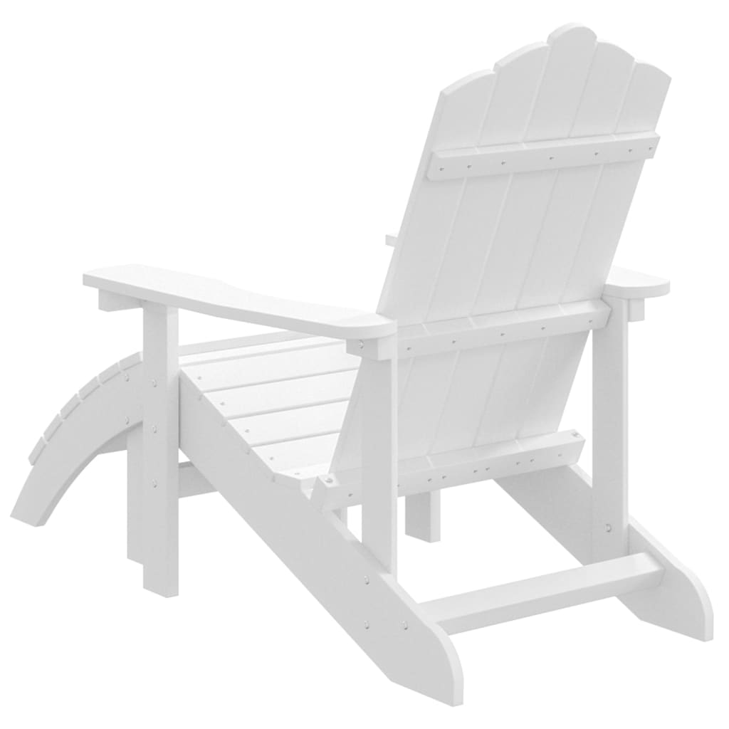 Sedia da Giardino Adirondack con Poggiapiedi Bianca HDPE - homemem39