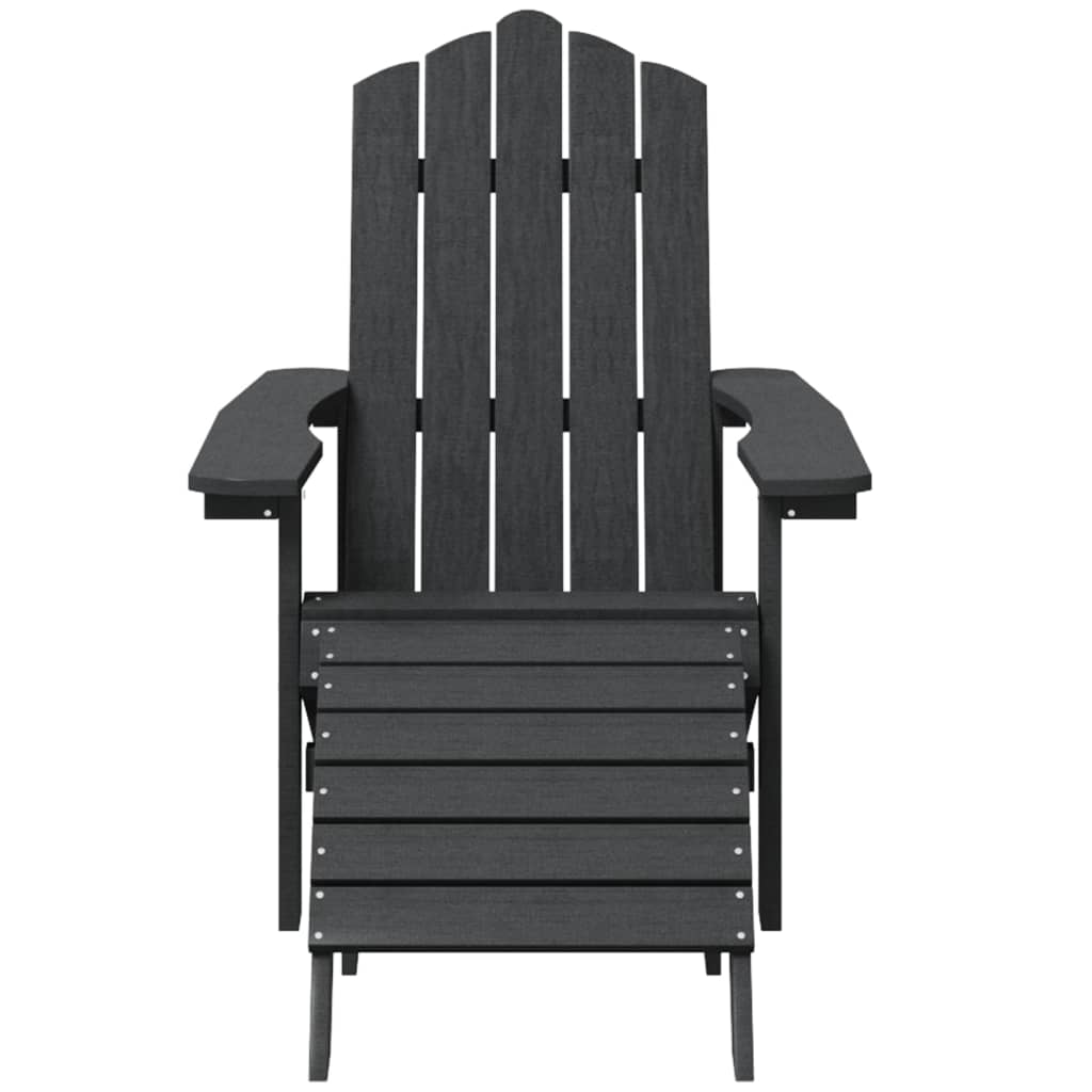 Sedia da Giardino Adirondack con Poggiapiedi Antracite HDPE - homemem39