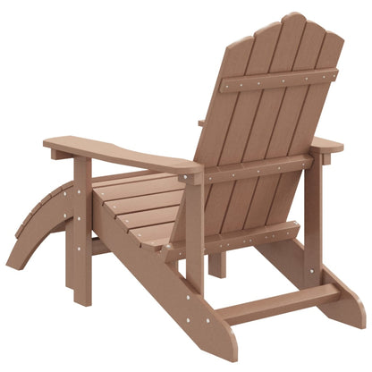 Sedia da Giardino Adirondack con Poggiapiedi Marrone HDPE - homemem39