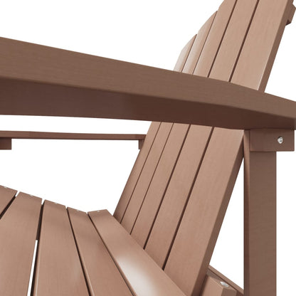 Sedia da Giardino Adirondack con Poggiapiedi Marrone HDPE - homemem39