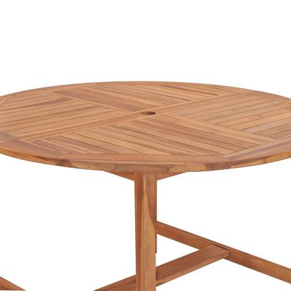 Tavolo da Pranzo da Giardino Ø110x75 cm Legno Massello di Teak - homemem39