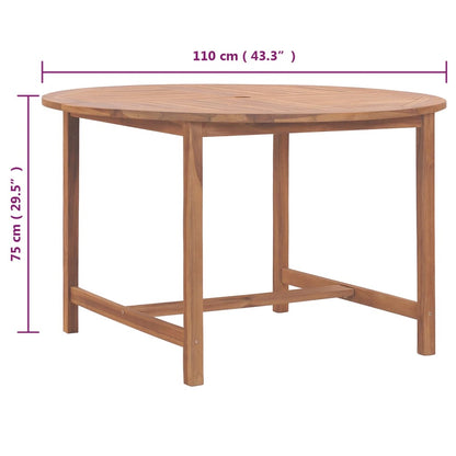 Tavolo da Pranzo da Giardino Ø110x75 cm Legno Massello di Teak - homemem39