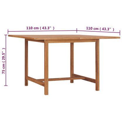 Tavolo Pranzo da Giardino Ø110x110x75 cm Legno Massello di Teak - homemem39