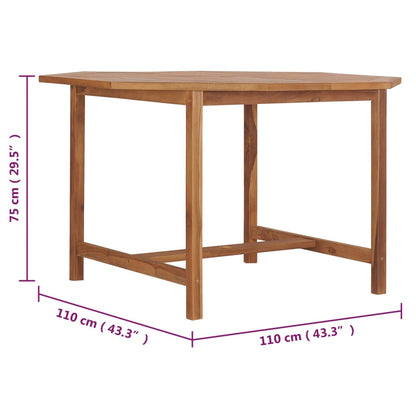 Tavolo Pranzo da Giardino Ø110x110x75 cm Legno Massello di Teak - homemem39