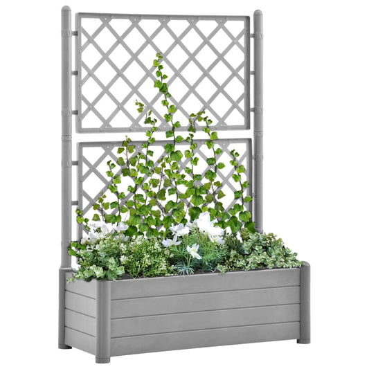 Fioriera da Giardino e Graticcio 100x43x142 cm PP Grigio Pietra - homemem39