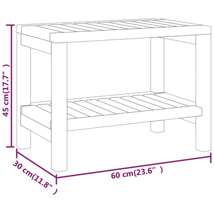 Tavolino da Bagno 60x30x45 cm in Legno Massello di Teak - homemem39