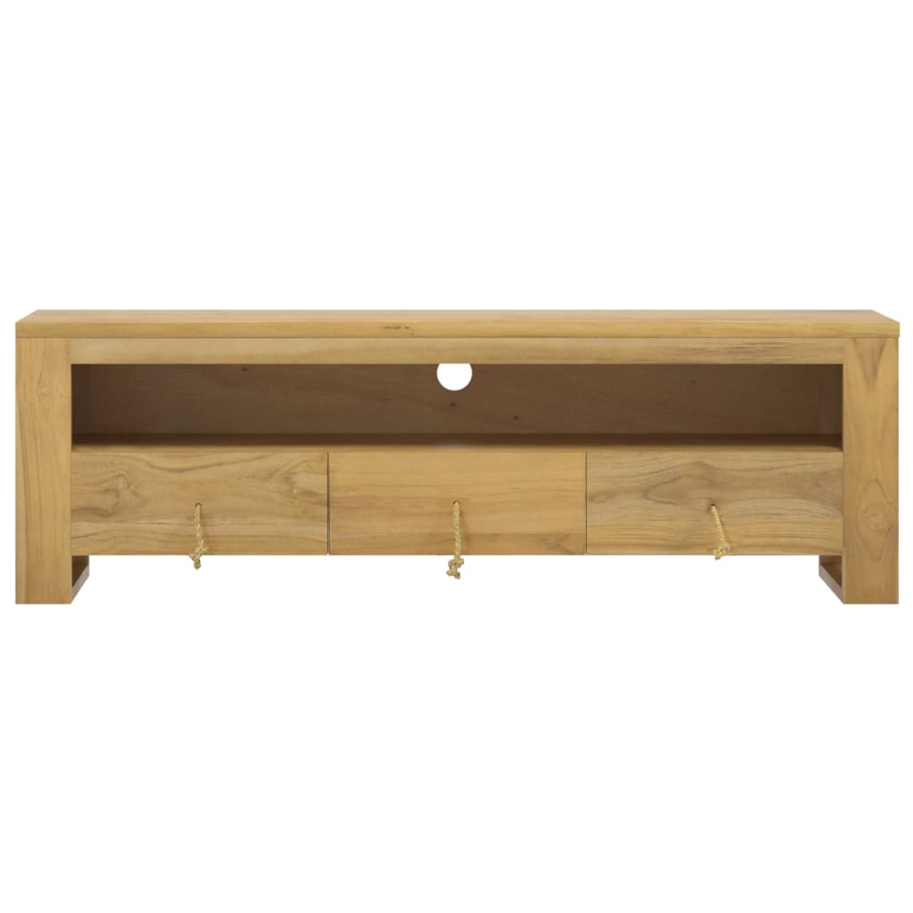 Mobile Porta TV 110x30x35 cm in Legno Massello di Teak - homemem39