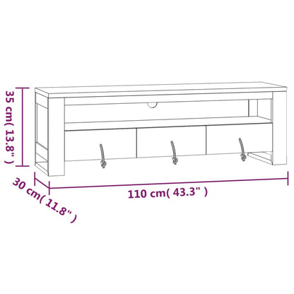 Mobile Porta TV 110x30x35 cm in Legno Massello di Teak - homemem39