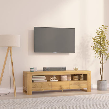 Mobile Porta TV 110x30x35 cm in Legno Massello di Teak - homemem39