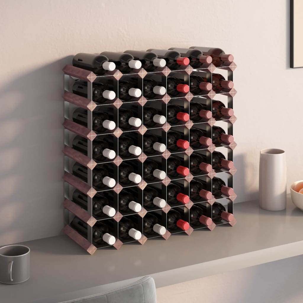 Portabottiglie per 42 Bottiglie Legno Massello di Pino Marrone - homemem39