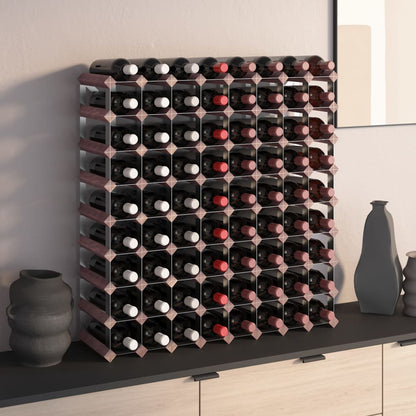 Portabottiglie per 72 Bottiglie Legno Massello di Pino Marrone - homemem39