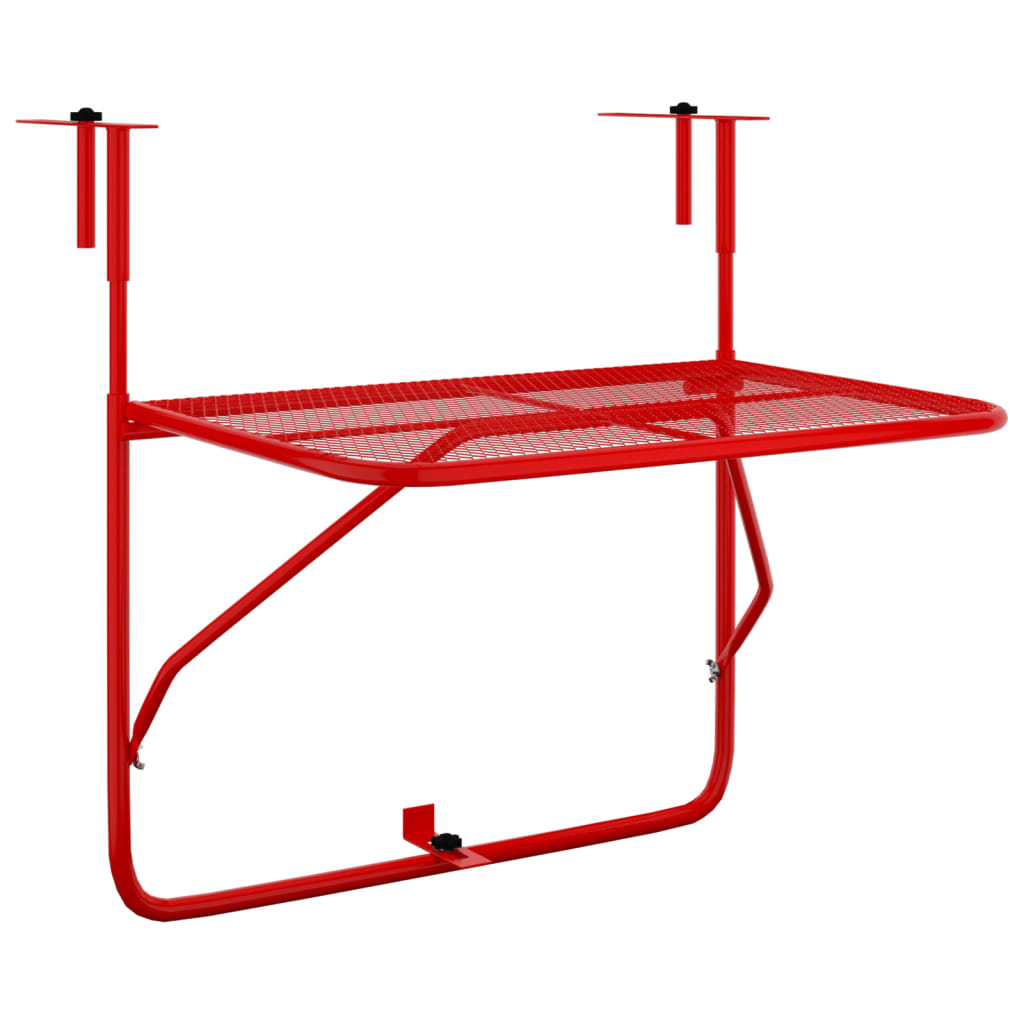 Tavolo da Balcone Rosso 60x40 cm in Acciaio - homemem39