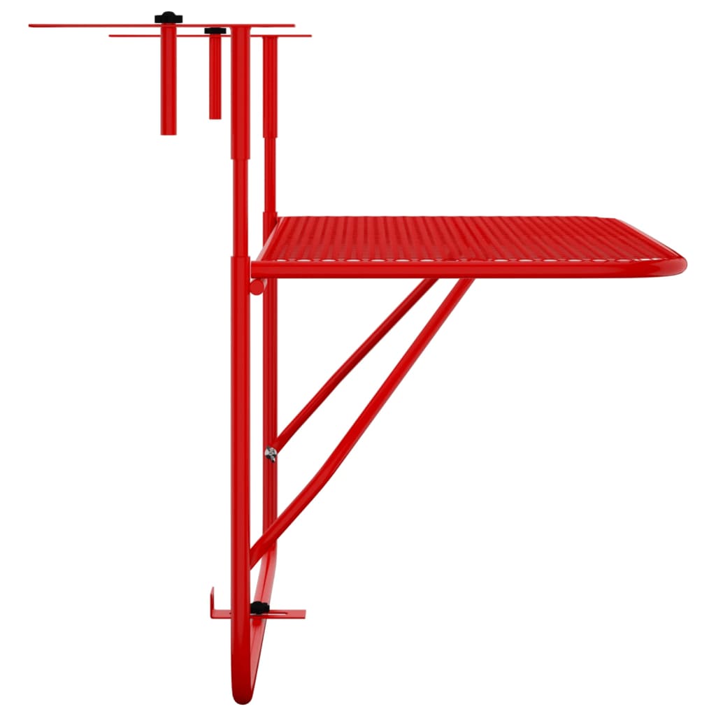 Tavolo da Balcone Rosso 60x40 cm in Acciaio - homemem39