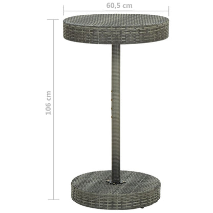 Set Bar da Giardino 3 pz con Cuscini in Polyrattan Grigio - homemem39