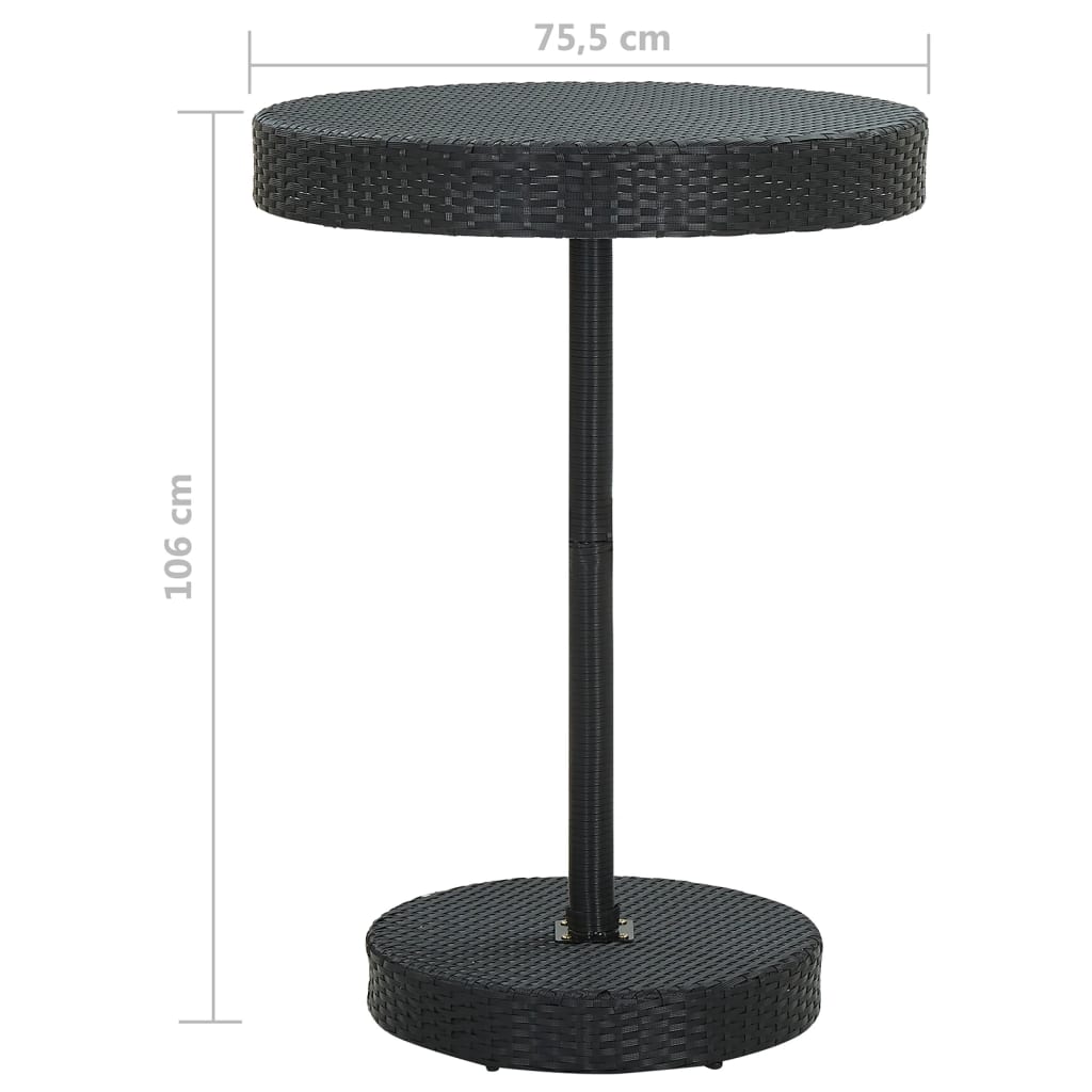 Set Bar da Giardino 5 pz con Cuscini Polyrattan Nero - homemem39