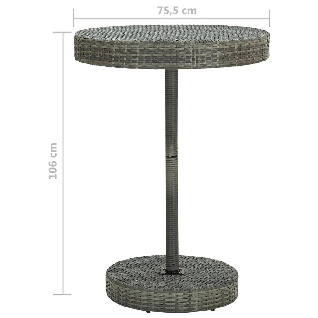 Set da Bar da Giardino 5 pz con Cuscini in Polyrattan Grigio - homemem39