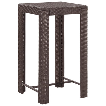 Set Bar da Giardino 3 pz con Cuscini Polyrattan Marrone - homemem39