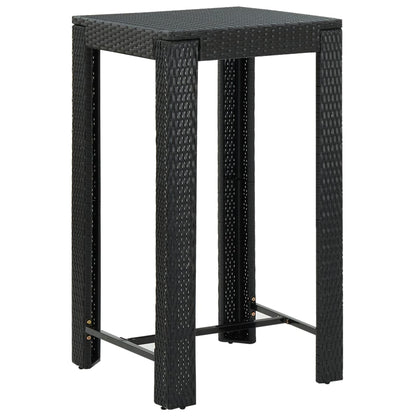 Set Bar da Giardino 5 pz con Cuscini Polyrattan Nero - homemem39